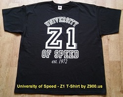 University of Speed - Z1 T-Shirt by Z900.us